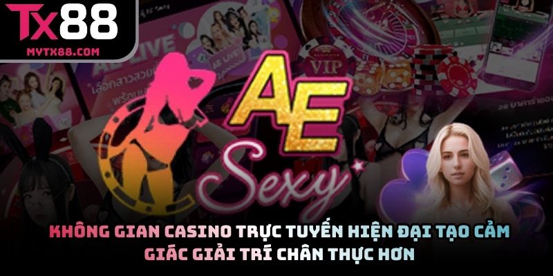 Không gian casino trực tuyến hiện đại tạo cảm giác giải trí chân thực hơn