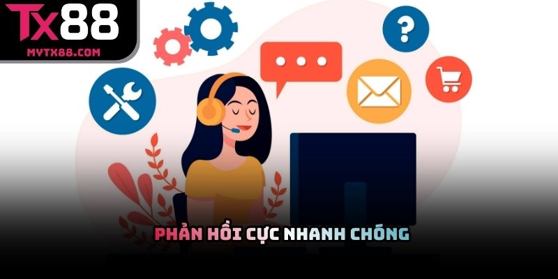 Hệ thống hỗ trợ TX88 phản hồi nhanh chóng mỗi ngày