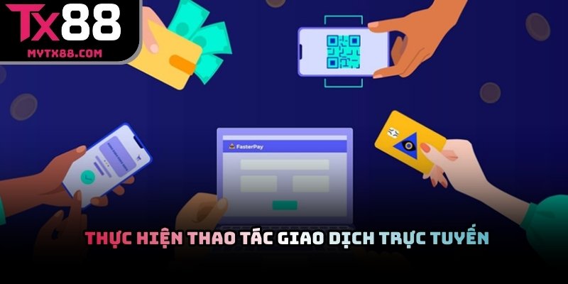 Người chơi thao tác giao dịch trực tuyến trên TX88