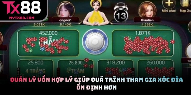 Quản lý vốn hợp lý giúp quá trình tham gia xóc đĩa ổn định hơn